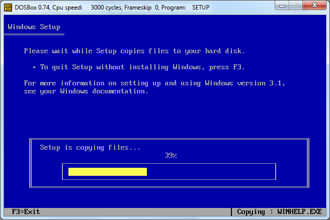 Installing Windows in DOSBox