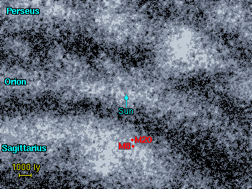 The location of the Lagoon and Trifid Nebulae