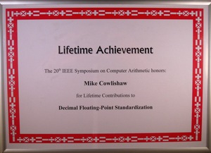 IEEE Arith20 Lifetime Achievement Award IEEE Arith20 Lifetime Achievement Award